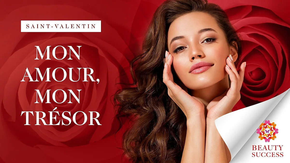 Femme avec maquillage rouge